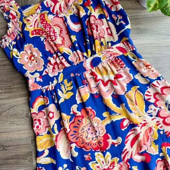 Tory Burch Aloisa A-Line Floral Cinch Waist Flutter Sleeve Silk Mini Dress 12 - Picture 11 of 16